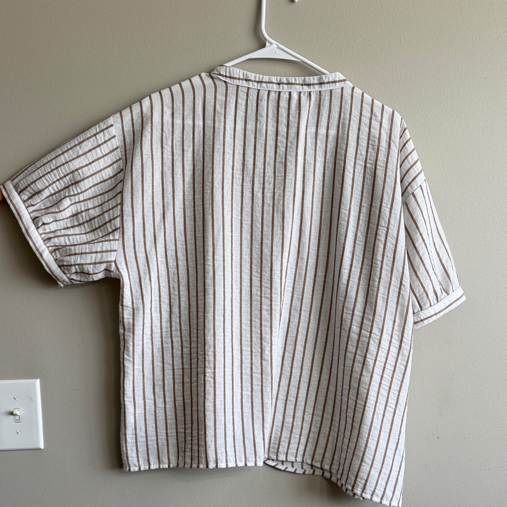Striped Button-Up Women’s Top - Picture 3 of 3